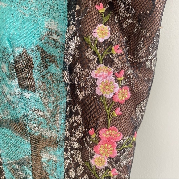 Byron Lars Floral Brocade Mixed Media Sheath Dress - Picture 4 of 8